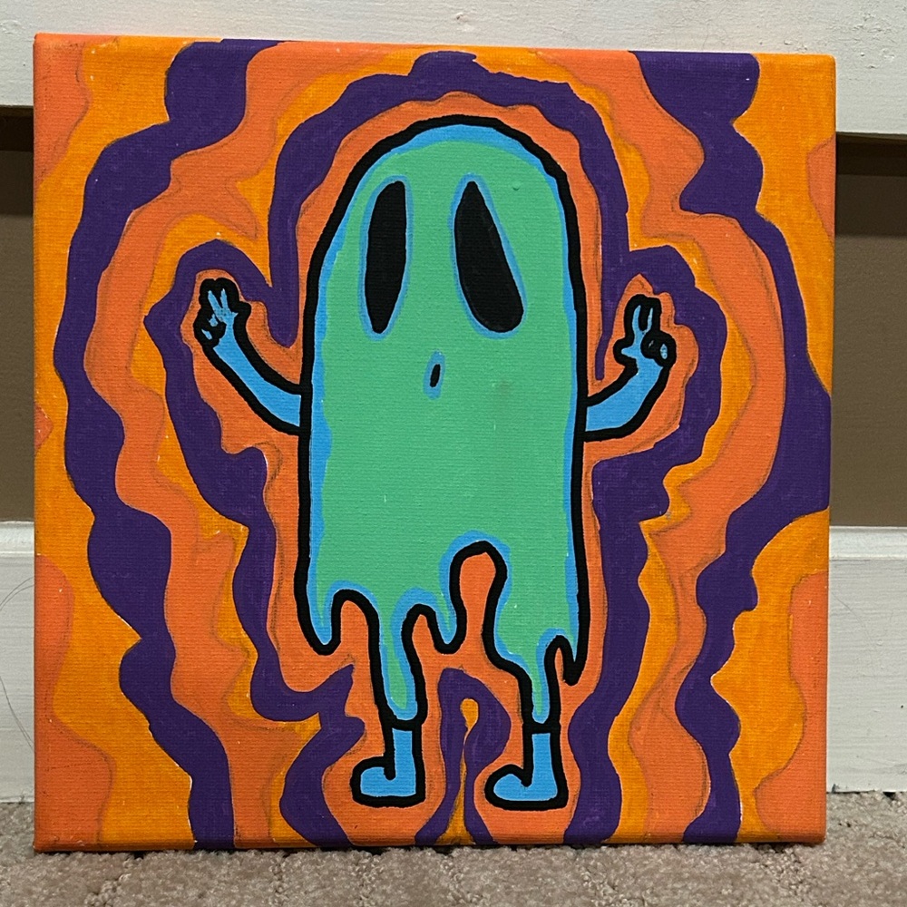 Original Painting, Cartoon Ghost